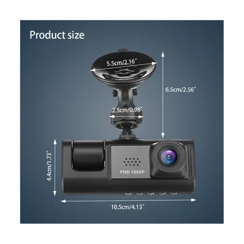 Avto DVR HD 1080P 3-Leče v Notranjosti Vozila Dash CamThree Način Kamere, Dvr Snemalnik, Video Registrator Dashcam