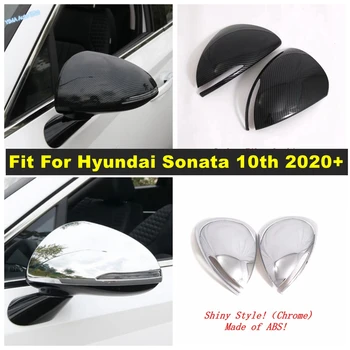 Avto Ogledalo Kape Rearview Primeru Zajema Trim Fit Za Hyundai Sonata 10. do leta 2020, 2022 Ogljikovih Vlaken Videz Chrome Dodatki Zunanjost