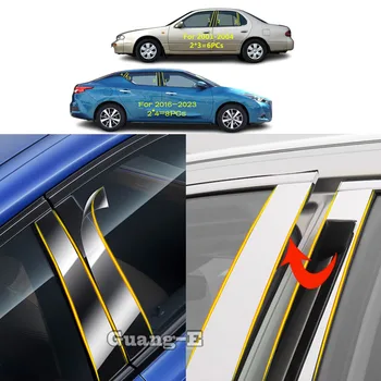Avto TPU/Sijajni Ogledalo Steber Post Kritje Za Nissan Bluebird 2001-2004/2016-2023 Vrata Trim Okno Modeliranje Dekorativne Nalepke