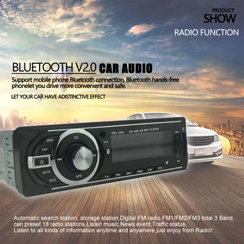 Avtomobilski Stereo sistem Auto Radio Podporo USB/SD/EQ/Bluetooth/FM/Aux/Ura Function1 Din Avto Radio Mp3 Predvajalnik Dodatki