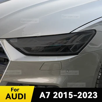Avtomobilski Žarometi Zaščitno folijo Sprednji Žaromet, ki Zajema Prekajene Black TPU Film Pribor Nalepke Za Audi A7 2015-2023 2022