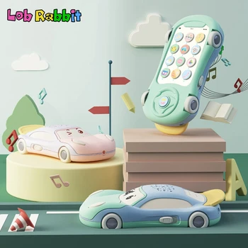 Baby Mobilni Telefon Elektronski Vokalno Igrače z Teether Glasbe Projekcija Risanka Avto za Toddlers Izobraževalne Montessori Igrače Darila