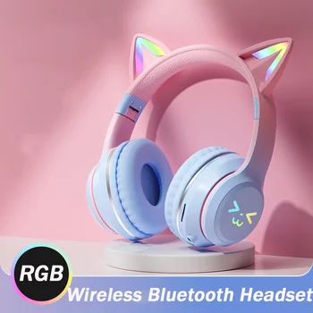 Bluetooth Slušalke Nagib Barva Brezžične Slušalke Z Mikrofonom Zložljive HIFI Iger na srečo Podpira TF Kartice Noise Cancel Slušalke
