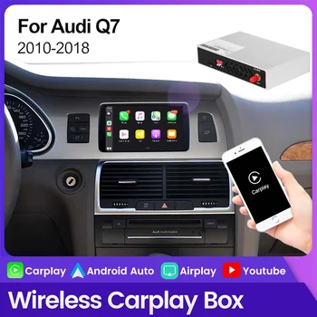 Brezžični Apple Carplay Android Auto Vmesnik Polje Za Audi Q7 2010 - 2018 Siri Kontrolni Modul Spotify GPS Nadgradnjo OEM Zaslon