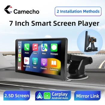Camecho 7-palčni Zaslon Brezžični Carplay & Android Auto Avto, Prenosni Predvajalnik, Smart Glasovni Nadzor Apple Aiplay Bluetooth Večpredstavnostnih