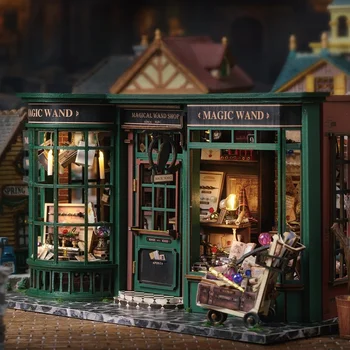 Diy Lesene Casa Retro Čarobno Hiši Lutka Hiše Miniaturne Zgradbe Kompleti S Pohištvom Luči Dollhouses Za Odrasle Rojstni Dan Darila