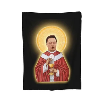 Elon Musk Kot Jezus Odejo Mehko Toplo Flanela Vrgel Odejo Kritje za Posteljo, Dnevna soba Piknik Potovanja Doma Kavč