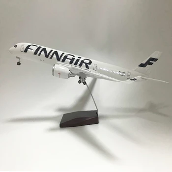 Finska Airlines Glasovni Nadzor LED Kovinski Model Letala 46 cm Letalstva Zbirateljske Diecast Miniaturni Okrasek, Spominek