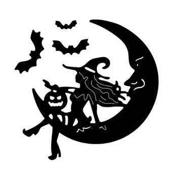 Halloween Luna Čarovnica Jedkanje Kovinskih Rezanje Umre DIY Album Die Izrezanka svate Obrti Reliefi Decora Proizvode za Večkratno uporabo