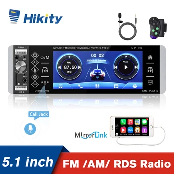 Hikity Carplay MP5 Predvajalnik 1Din avtoradio Bluetooth Autoradio Stereo Sprejemnik 4-USB, 5.1 Cm Podporo Android 10 Ogledalo Povezavo