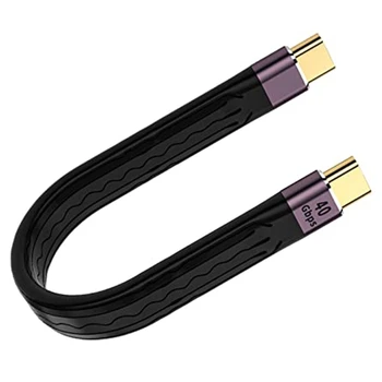 Hitro Polnjenje Podatkovnega Kabla 40GB Dvojno Končalo Prilagodljiv Ultra-Kratek Kabel, C Kratek Kabel USB, C Moški na USB C Moški FPC Design