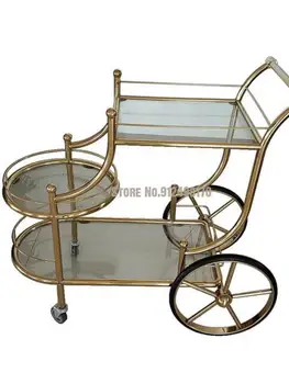 Iz nerjavečega jekla, titana stolček longue tri-plast vino voziček pijač voziček 4S trgovina storitev voziček majhen voziček lobi