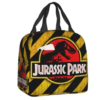 Jurassic Park, Logotip Rumena Izolirana Kosilo Vrečke Orjaški Dinozaver Prenosni Hladilnik Toplotne Hrane Kosilo Polje Prostem Kampiranje Potovanja