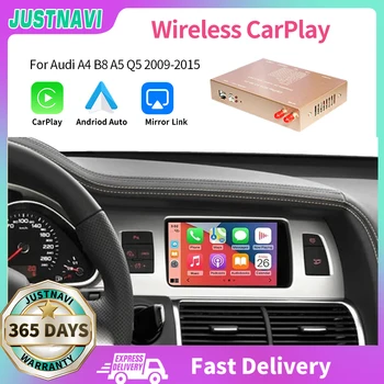 JUSTNAVI Brezžični CarPlay Android Auto za Audi Q7 2010-2015 z AirPlay Ogledalo Povezavo Avto Igra za Podporo Zadaj Sprednja Kamera