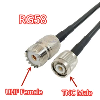 Kabel RG58 TNC Moški UHF Ženski priključek Priključek 50ohm Koaksialni Kabel skakalec 0.1-20m
