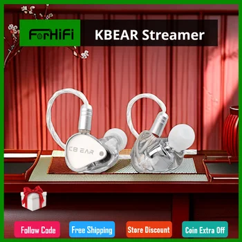 KBEAR Darkice 2PIN Slušalke 3.5 mm PEK Prepone DD Šport Glasbeni Sprejemnik Hi-fi slušalke Srebrne Slušalke Zamenljiva Kabelska Iem