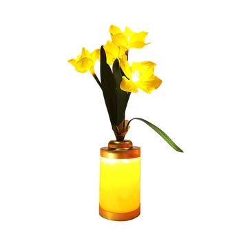 LED Daffodil Osvetlitev Razsvetljava Okrasni Daffodil Bonsaj Namizno Svetilko USB Plug-in) Ali baterijsko Rojstni dan Darilo za svate