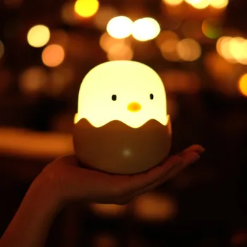 LED jajčne lupine, Bejba, Silikonski Pat Lučka USB Polnilne Noč Svetlobe Nepremagan Spalnica Dekoracijo Otrok Žareče namizne Svetilke,