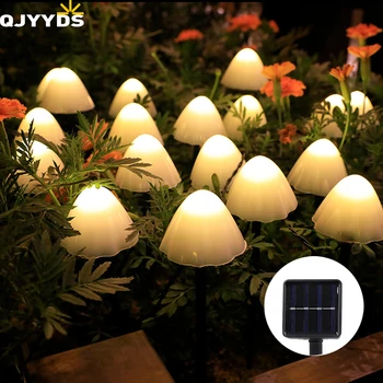 LED na Prostem Sončne Vrtne Luči Gob Vrtne Svetilke, Vodotesne Garland Krajine Dekoracijo za Dvorišče Pot Ulica Vrt