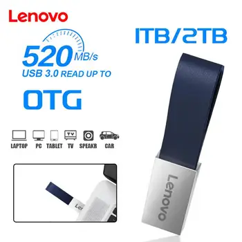 Lenovo 3.0 USB Flash Drive 128/256/512GB Mini Memory Stick Pendrive 2T 1TB 128GB ključ USB Flash Disk Pendrive Za Mikro/PC Busi