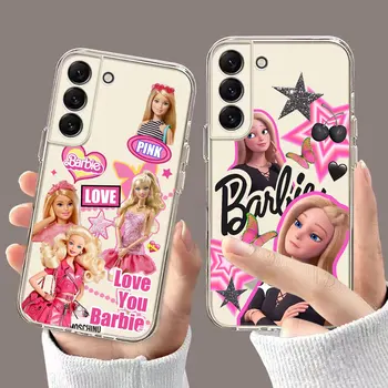 Luksuzni Fashion Barbie Lutka Risanka Jasno, Mehko Ohišje Za Samsung Galaxy S22 S23 S20 S21 Ultra FE 5G S10 Opomba 20 10 Pro Plus Kritje