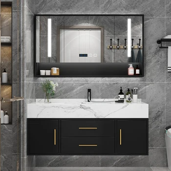 Marmor Točilne Smart Kopalnica Kabinet Umivalniku Sodobno Minimalistično, Kopalnica, Umivalnik Umivalnik Ogledalo Kabinet Kombinacija