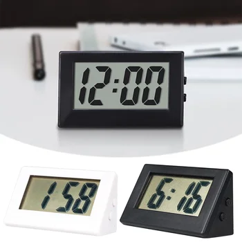 Mini Majhen Digitalni Avto Desk Clock Meter Mini Digitalni LCD Zaslon Potovanja Elektronska Ura Domače pisarne Ura Tabela ura