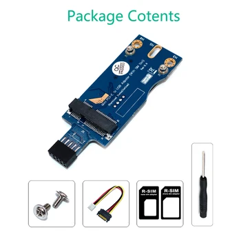 Mini PCI-E, da USB Adapter S SIM kartico v Režo za WWAN/LTE Modul(Vertikalni) pretvori 3G/4G brezžična Mini-Card