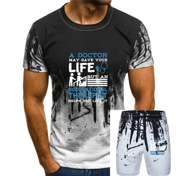 Moški tshirt delovne Terapije Majica Slim Fit Majica(1) Natisnjeni T-Shirt tees vrh