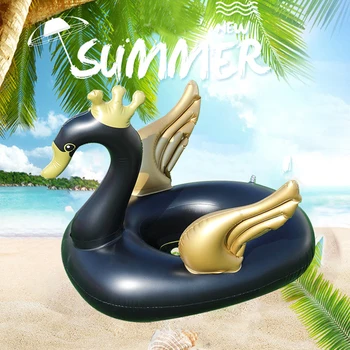 Napihljivi Float Baby Plavanje Circle White/Black Swan Plavati Krog Vode Igrače Otroke, Počitnice, športne vode Beach Party Igrače