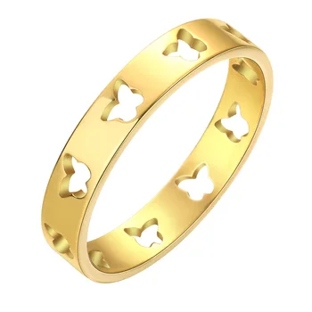 Novo iz nerjavečega jekla insektov Metulj poročni prstan je gospa izjavo nakit prstan darilo poročno darilo, darilo za rojstni dan