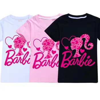 Novo Kawaii Barbie Kratkimi Rokavi za Otroke Dekleta Fantje Anime Risanke Mehko Udobno T-Shirt Modni Vse-Tekmo Priložnostne Tees Darilo