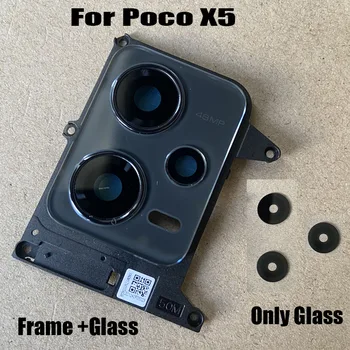 Original Novo Za Xiaomi Poco X5 5G Nazaj Fotoaparat Stekla Zadaj Objektiv Kamere Z Okvirjem Lepilo Nalepke, Samolepilne Zamenjava 22111317PG