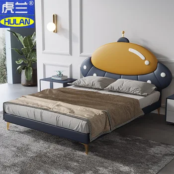 Otroško pohištvo vesoljsko ladjo fant postelja nastran sodoben prostor za animacijo leteči krožnik dečka, spalnica usnje postelja