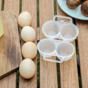 Praktično Jajce Škatla za Shranjevanje Za 2 Jajce Primeru Posodo Prostem Kampiranje Prevoznik Pregleden Jajca Polje Primeru S sponko