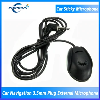 Ptopoyun 3,5 mm Žično Prilepite Vrsta Zunanjih Car Audio Mikrofon Mic GPS za DVD Radio Predvajalnik, Stereo Zvočnik Snemanje Zvoka