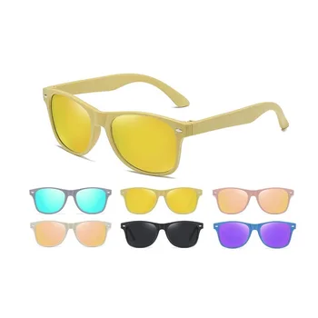 Pšenične Slame Vlaken Unisex Udobno sončna Očala Ogledalo Polarizirana objektiv Recikliranih sončna Očala za Ženske, Moške