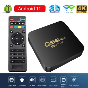 Q96 Max tv box Android 11 Amlogic S905 5G Quad Core 64-bitni 4K 3D UHD smart tv Media Player H. 265 iptv prostor netflix projektorji