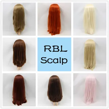 RBL lasišče 1/6 Blyth lutka lasuljo, vključno s togo ravnih linijskih dome mehko ravne lase serije s šiška/št šiška rob 1