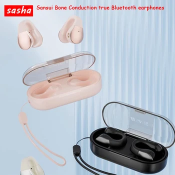 Res Brezžične Bluetooth Slušalke Ear Kavljem Prenosne Slušalke Kostne Prevodnosti Nepremočljiva Denoise Slušalke za Šport Urad Dekle
