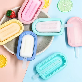 Silikonske Ice Cream Plesni s pokrovom Domače Popsicle Pladenj DIY Ice Maker Sladica Torto Plesni Summer Party Supplies Kuhinja Orodja