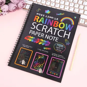 Slikarstvo Knjiga Rainbow Magic Doodle Knjiga Rainbow Nič Upoštevajte, Scratch Off Papir Nastavite Skicirko Papir Slikarstvo Diy Nič Knjiga