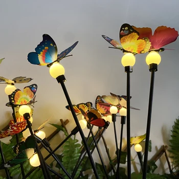 Sončne Firefly Travnik Lučka DIY Metulj Vzdušje Svetlobo na Prostem Vrt Okras Pokrajine Luč za Teraso, Balkon, Dvorišče Teras