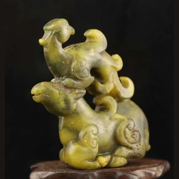 Stari Kitajski Naravnih Jade Strani klada zmaj phoenix obesek d1