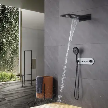 Stenske 3 Funkcije Bath&Shower Pipo, Set Padavin Slap Digitalni Prikaz Padavin Tuš Sistem za Kopalnico