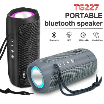 TG227 Prenosni Bluetooth Brezžični Zvočnik Dvojni Bas LED Luči Subwoofer Prostem Nepremočljiva Stolpec Boombox UKV Stereo Predvajalnik Glasbe