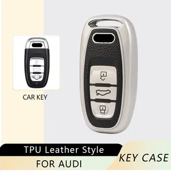 TPU Daljinsko Avto Ključ Kritje velja za Audi A6L A4L V5 A3 A4 B6 B7 B8 Quattro V3 V5 V7 brez ključa Lupini Fob Keychain Dodatki