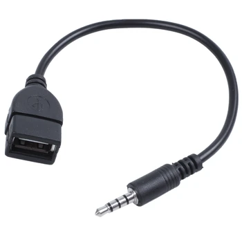 USB priključek, AUX, 3.5 mm jack za zvok podatki kabel za polnjenje, črna