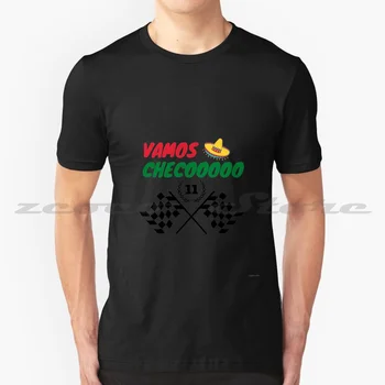 Vamos Checo T-Shirt 100% Bombaž Udobno, Visoko Kakovostno Sergio Perez Dirke Checo Perez Velika Nagrada Mehike Motorsport Dirka