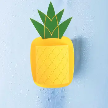 Večnamenska Shranjevanje Bin Vsestranski Ananas-oblikovan Kopalnica Organizator Držalo za zobno Ščetko Polica Stenska Rack Eno Skladiščenje